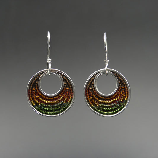 Circle earrings in earthtones