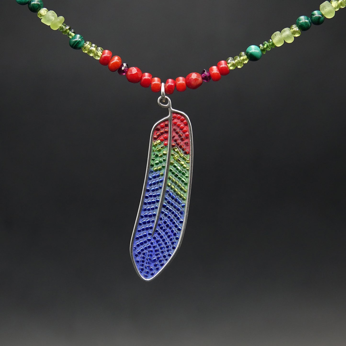 Macaw Feather Necklace